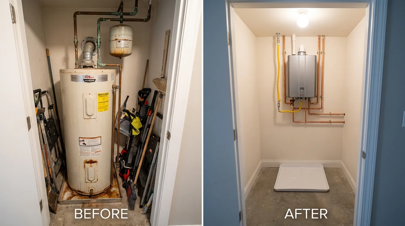 Tank water heater versus wall-mounted tankless unit comparison for Smackover, AR homeowners