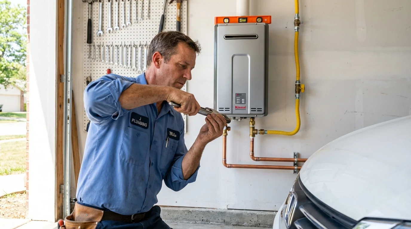 Tankless water heater installation by a Johns Plumbing LLC plumber in Smackover
